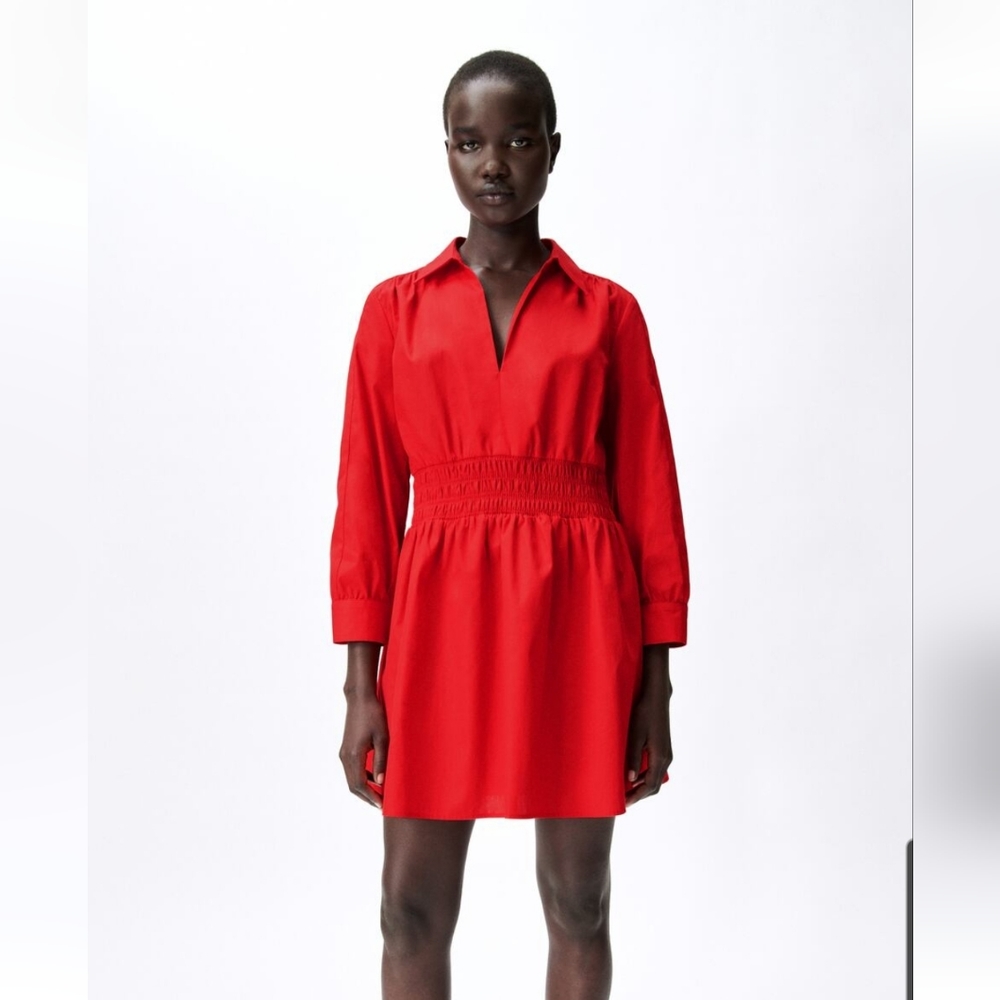 Zara Poplin Mini Dress XS